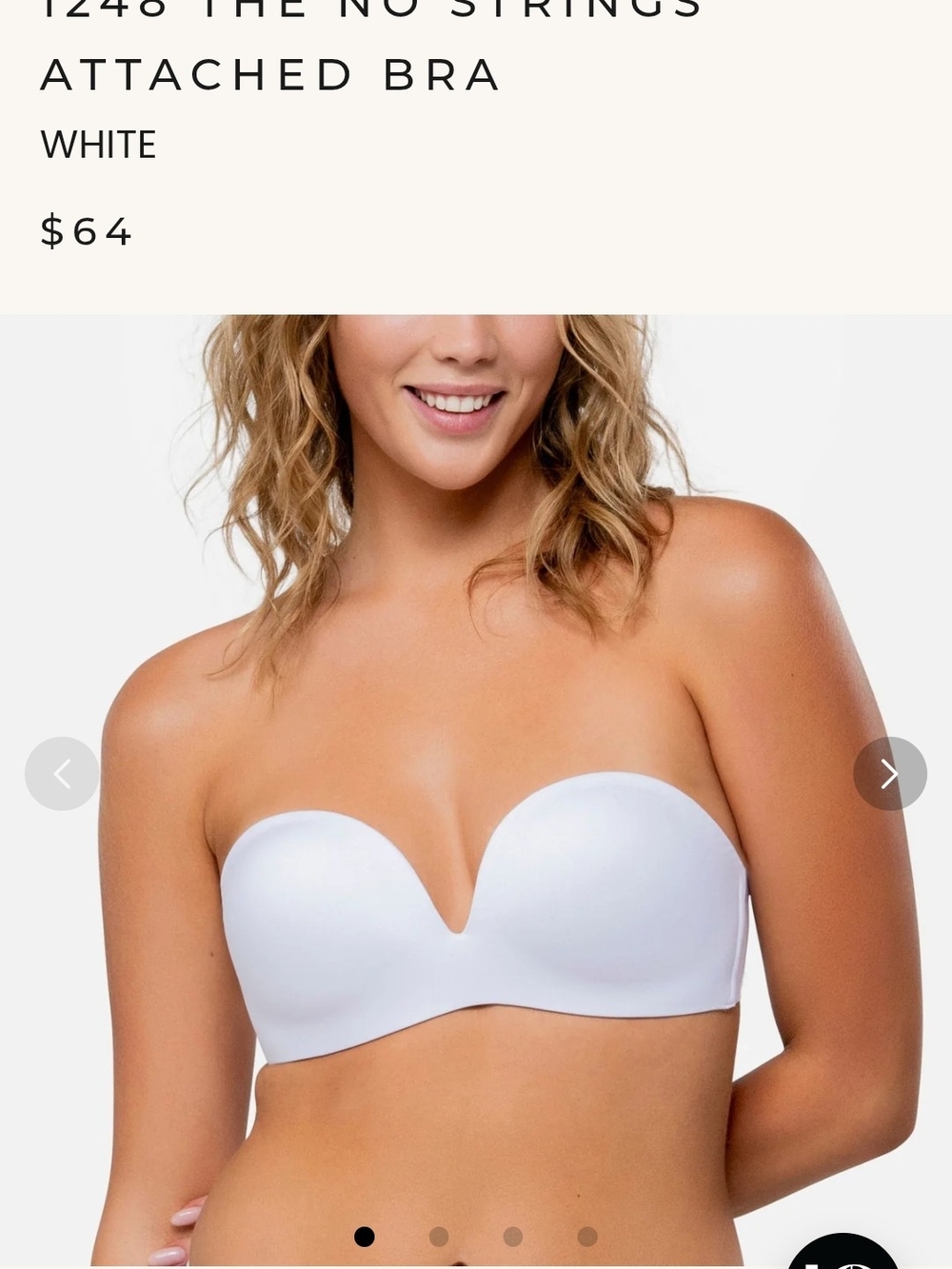 Unferoutfit Strapless Push-Up Bra - White - Picture 5 of 5